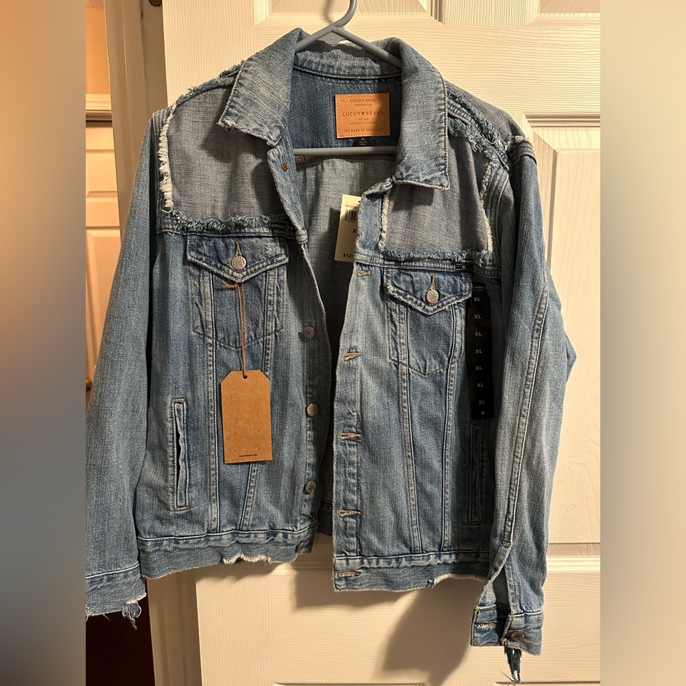 Lucky Brand Distressed Denim Jacket NWT. Size XL